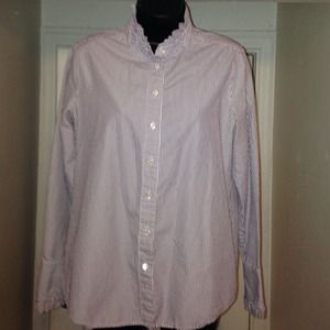 J. Crew purple stripe blouse 100% cotton