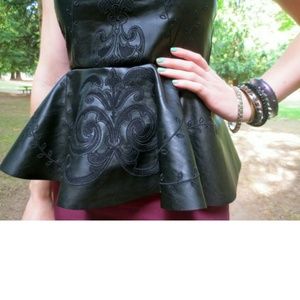 Zara leather peplum top