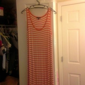 Orange and White Stripped Maxi Dress