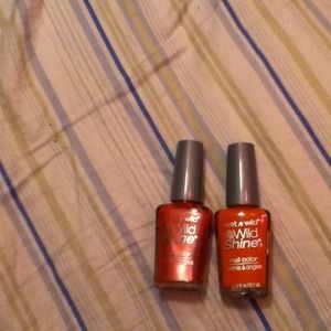 Coral and hot pink nail polish