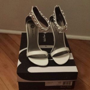 White ankle strap sandals