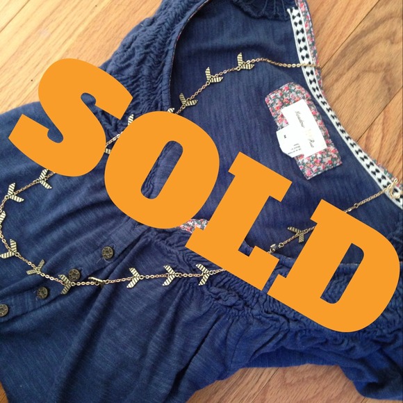 SOLD Anthropologie Navy Blue High-Low Henley
