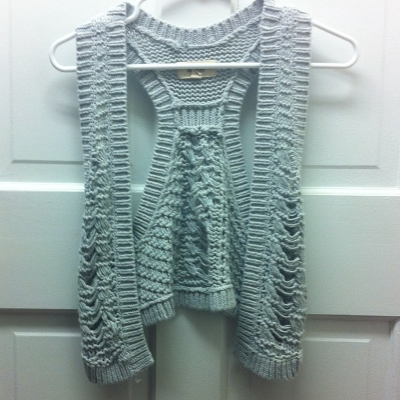 Gray Knit Sweater Vest