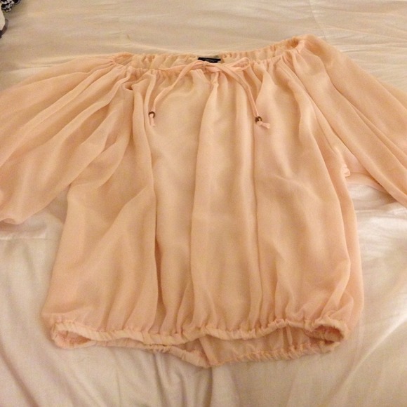 Pink Chiffon Bohemian Top - size small - Picture 1 of 4