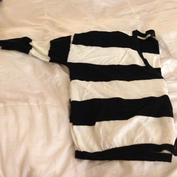 Black and White Striped Cardigan - size small - Picture 2 of 4