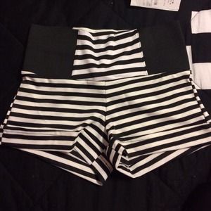 High waisted striped shorts