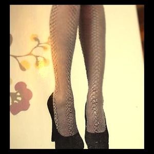 Modern Heritage,Size 9-11,Gray,Fishnet,Knee Highs