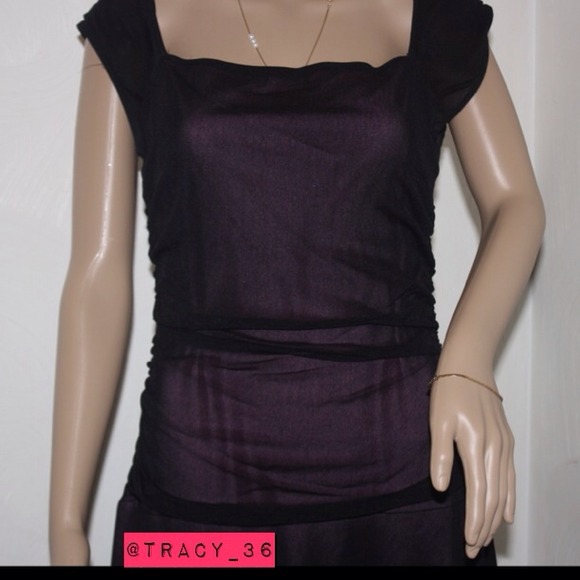 Black Sheer over Pink Dress - Picture 2 of 4