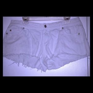 White short cut offs.