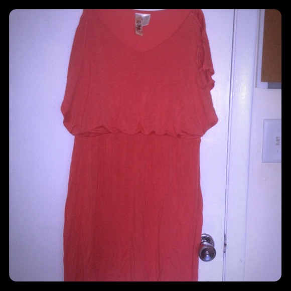 Coral short maxi dress. - Picture 1 of 2