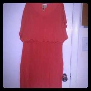 Coral short maxi dress.