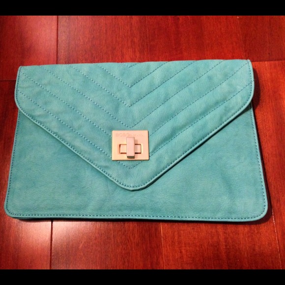 BCBGeneration teal envelope clutch HOLD