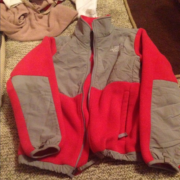 Girls med. pink/grey northface