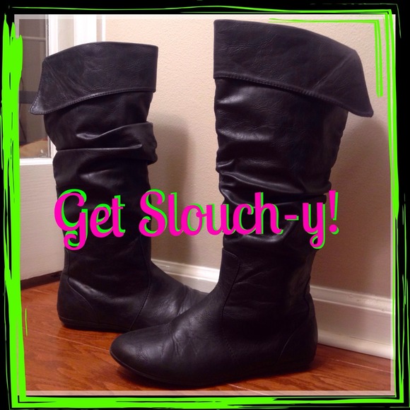 Black SLOUCH Boots w/Cuff