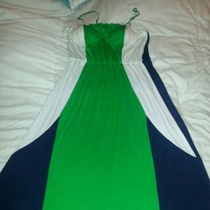 Beautiful Color Block Maxi Dress