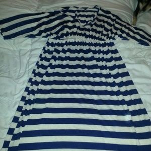 Navy & Grey Stripe Maxi