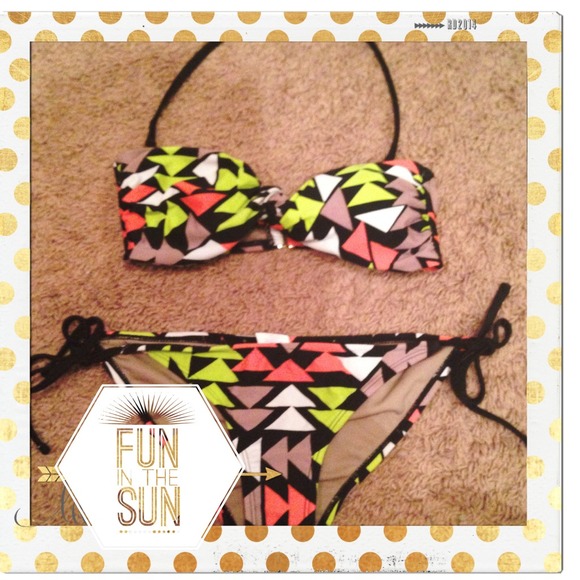 Triangle bandeau top target swimsuit