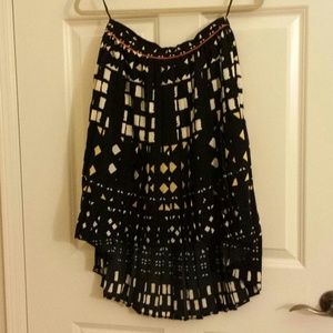 Multicolor pleated skirt