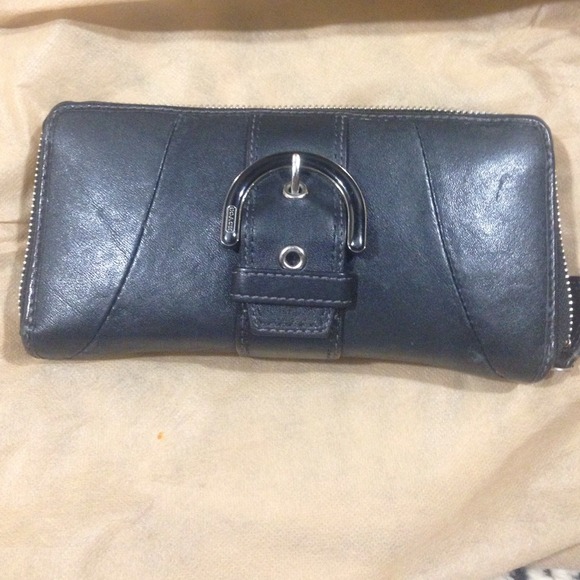 Coach black leather wallet