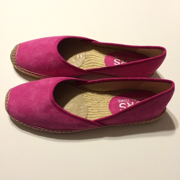 NIB Michael Kors Pink Velvor Espadrille Flats - Picture 3 of 4