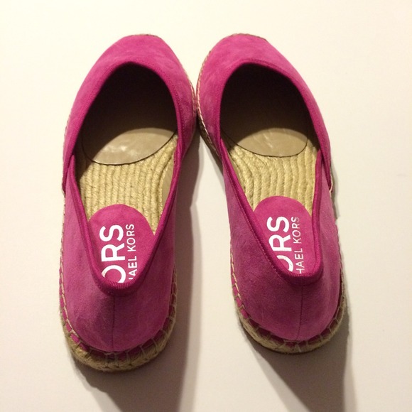 NIB Michael Kors Pink Velvor Espadrille Flats - Picture 4 of 4