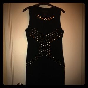 Kardashian Kollection black dress with gold detail