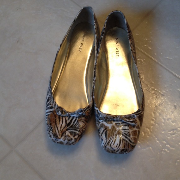 Nine West Animal print flats 8 1/2 w/square toe