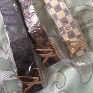 Genuine leather LV initial belts