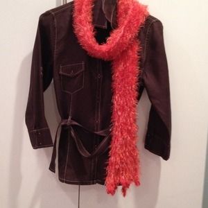 Coral Frizzy Scarf