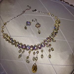 Crystal Beaded Necklace & Earrings
