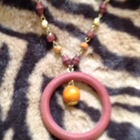 SALE! Wooden Beaded Necklace - Picture 2 of 2