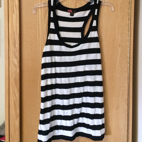 Black and white striped tank