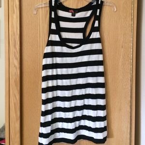 Black and white striped tank
