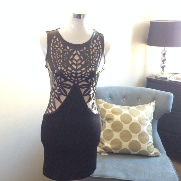 Black Faux leather dress