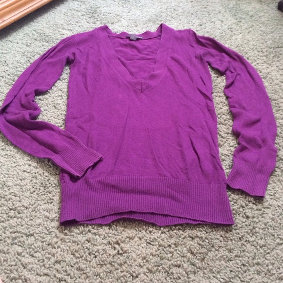 purple forever 21 sweater v-neck