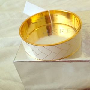 NEW jcrew white and gold bangle