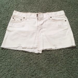 abercrombie & fitch white jean skirt