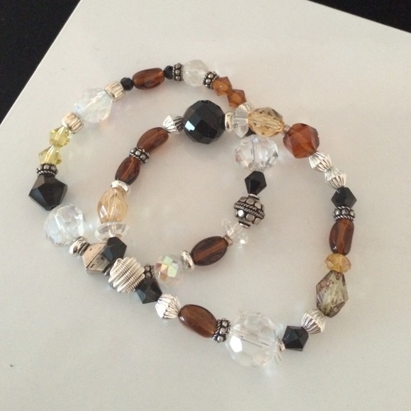 UNIQUE BRACELETS!! Czech Glass Stretch Bracelets - Picture 2 of 2
