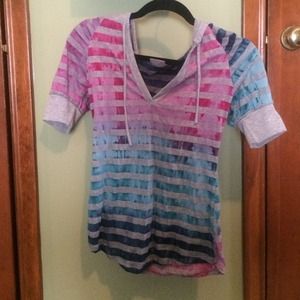 SOLD!! Cute hooded short sleeve shirt