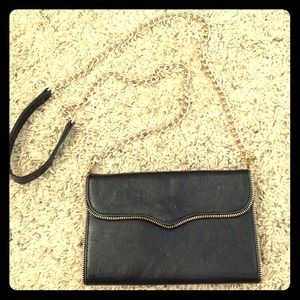 Cute Black Rebecca Minkoff gold chained wallet