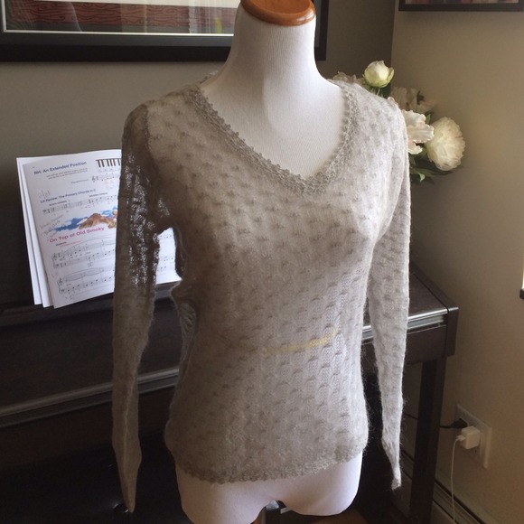 NWT Light Grey See through Sweater