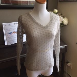 NWT Light Grey See through Sweater