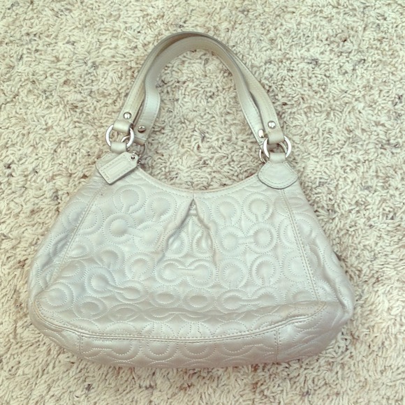 Authentic Coach pretty silver Mini purse