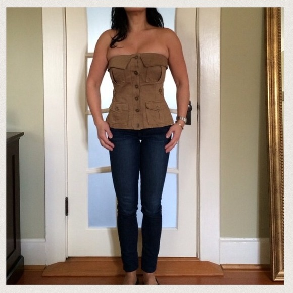 ❌SOLD❌🌟HOST PICK🌟Military Style Bustier Top - Picture 1 of 4