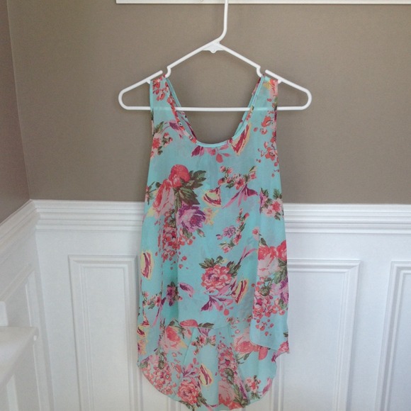 High-low floral tank