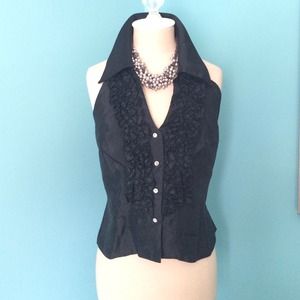Elegant black halter top