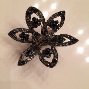 Swarovski black hair clip