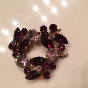 Amethyst colored vintage brooch