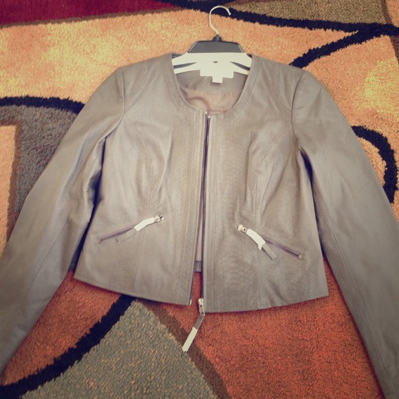NWT BAGATELLE GRAY LEATHER JACKET! AUTENTIC