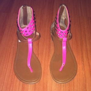 Bright Pink Gladiator Sandals